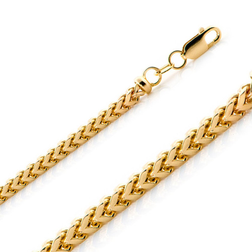 10k Yellow Gold 3.22mm Hollow Franco Chain 16 Inches