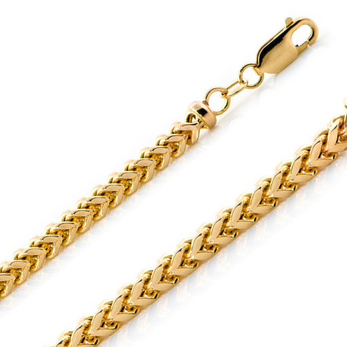 10k Yellow Gold 4.3mm Hollow Franco Chain 24 Inches