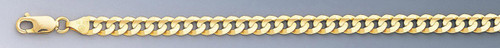 14k Gold 6mm Flat Curb Chain Anklet 10 Inches