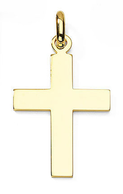 14k Yellow Gold 30 X 17 mm Cross Pendant