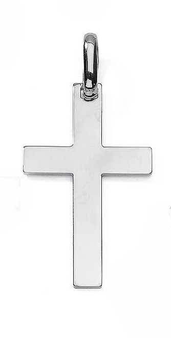 14k White Gold 1 and 9/16 inch High Cross