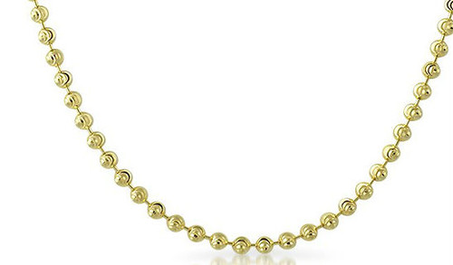 10k Yellow Gold 4mm Diamond Cut Ball Chain 30 Inches