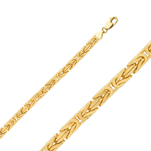 18k Gold 5.0mm Byzantine Chain 24 