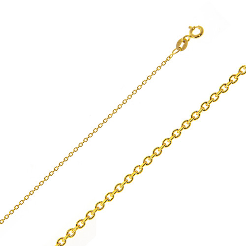 10k Gold Rolo (cable) Link Chain, 1.1mm Wide 18 Inches