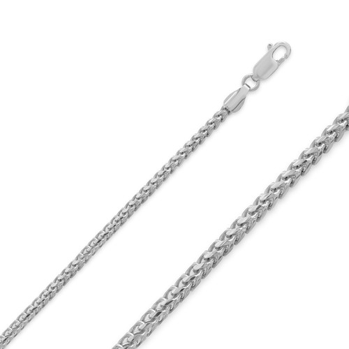 14k White Gold 3.5mm Diamond Cut Franco 