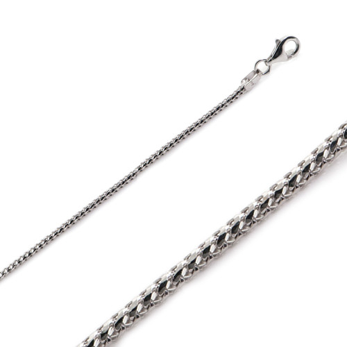 10K White Gold 0.80mm Diamond Cut  Franco Chain 22 Inch