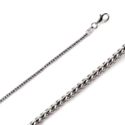 10K White Gold 1.0mm Diamond Cut Franco Chain 16 Inches