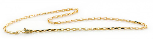 10K Yellow Gold 2.6mm Fancy Hand Made Bracelet 7 Inches