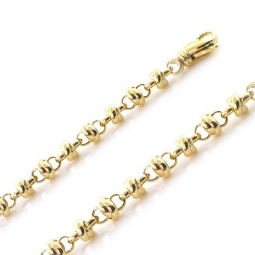 10K Yellow Gold Hand Made Love Knot Chain 5.5mm 16 Inches