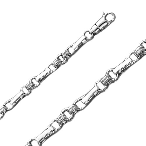 10k White Gold Fancy Hand Made Chain 6.1mm 20 Inches