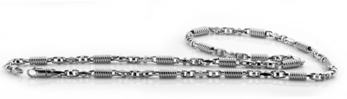 10k White Gold Fancy Hand Made Chain 4.7mm 20 Inches