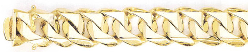 14k Yellow Gold Hand Made Bracelet 16.2mm Wide And 8 1/2 Inches