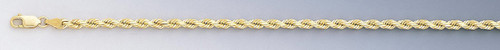 18k Gold 4mm Italian Diamond Cut Rope Chain 26 Inches