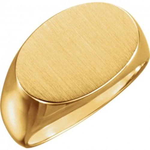 14k Gold Oval Signet Ring 9mmx11mm Solid Back