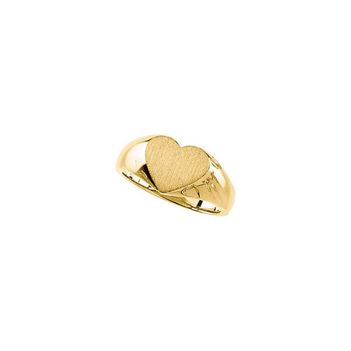 18k Gold Heart Signet Ring10mmx11mm