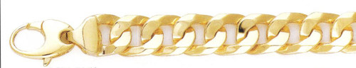 18k Yellow Gold Hand Made Bracelet 12mm Wide And 8.5 Inches
