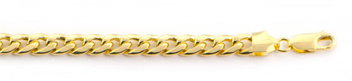 14K Yellow Gold 9.4mm Hollow Miami Cubans Bracelet 9 Inches