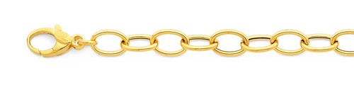 14k Yellow Gold Fancy Hollow Rolo Chain 6mm Wide 16 Inches