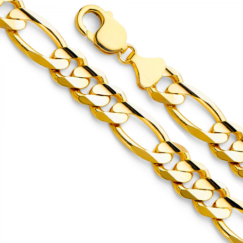 14k Gold 11mm Figaro Chain 28 Inches