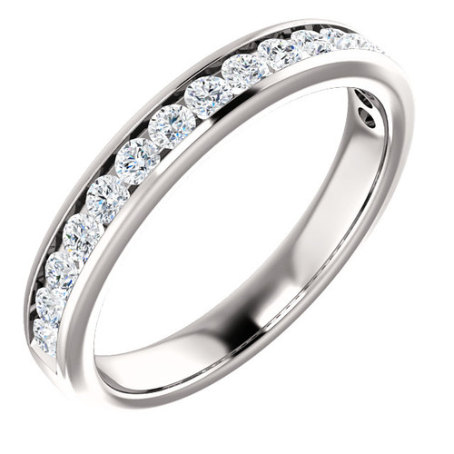 14k White Gold Eternity Band 1/2 Ctw 16 Stones