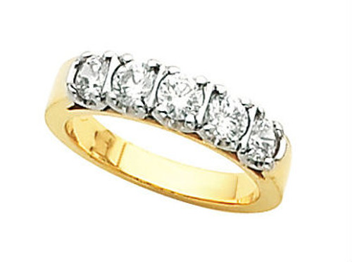 14K Gold Two Tone Gold 3/4 ct. 5 Stone Anniversary Diamond Ring