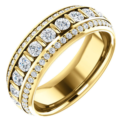 2.00 ct. Diamond Three-Row Eternity Band in 18K Gold