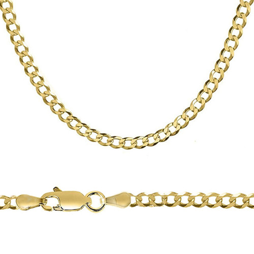 14K Yellow Gold 5mm Open Curb Link Chain 16 Inches