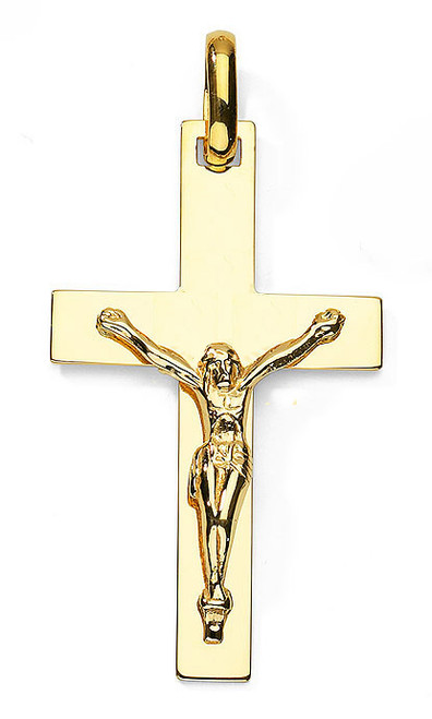 14k Yellow Gold Polished 53mm Cross Pendant