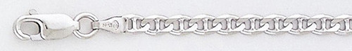 14k White Gold 3.1mm "Nickel Free" Mariner Bracelet 10"