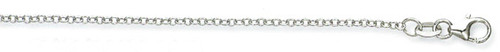 Platinum Rolo Chain Necklace 1mm Wide 18 Inches