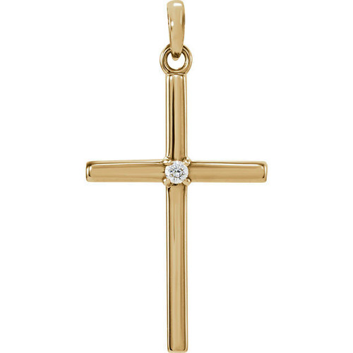 19mm x 40mm 14k Yellow Gold Cross Pendant 