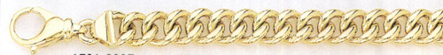 14k Gold Hand Made Bracelet 8.7mm Wide 10 Inches