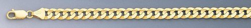 14k Gold 7mm Flat Curb Bracelet 9.5 Inches