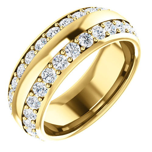 2.00 ct. Diamond Two-Row Eternity Band in 18K Yellow Gold