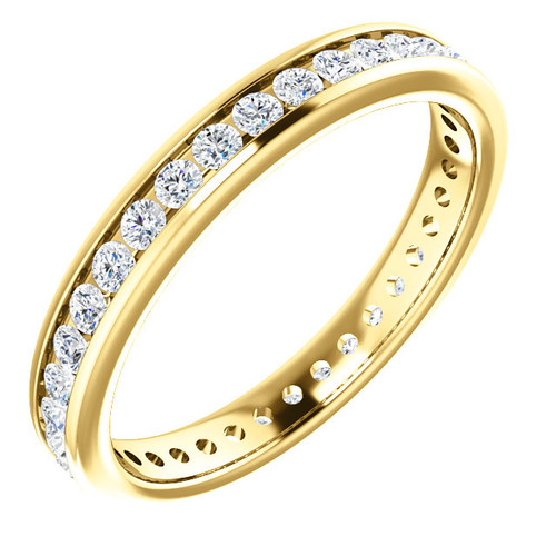 3/4 Ct.  Diamond Eternity band 2.9mm in 14k Yellow gold