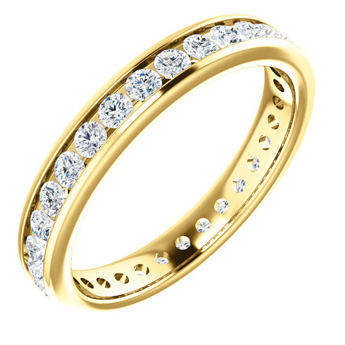 1.00 ct. Diamond Eternity band 3.2mm in 14k Yellow gold