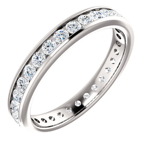 1.00 ct. Diamond Eternity band 3.2mm in 14k White gold