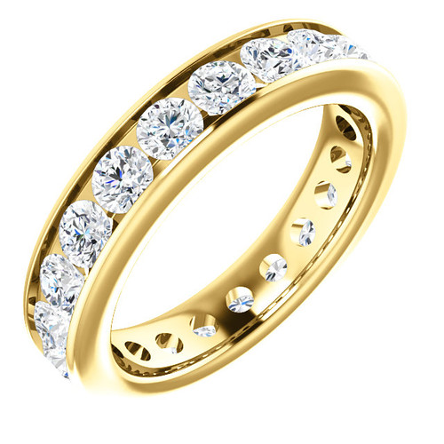 3.00 ct. Diamond Eternity band 4.4mm in 14k Yellow gold