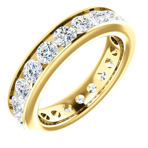 3.25ct. Diamond Eternity band 4.7mm in 14k Yellow gold