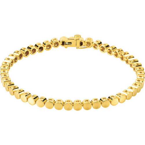 Diamond Bracelet (0.04 ct, GH-SI), 14 KT Yellow Gold Jewellery - Eternally Linked Diamond Chain Bracelet for Women. Length 7.25 inch.