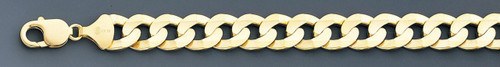 14k Gold 12mm Flat Curb Bracelet 9 1/2 Inches