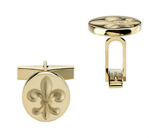 18kt Yellow Gold Fleur De Lis Cuff Links