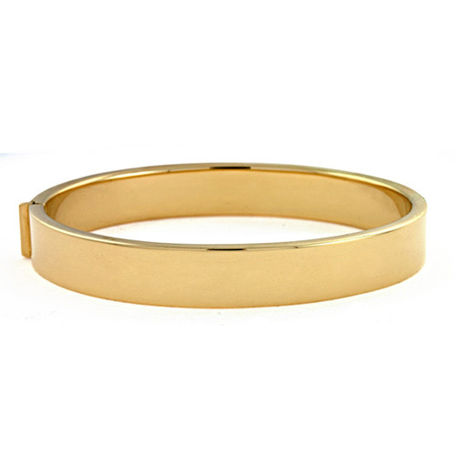 14k Gold Polish Flat Cuff Bangle 10.5mm