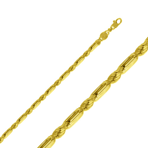 14k Gold 3mm Yellow Gold Milano Rope Chain Necklace 16 Inches