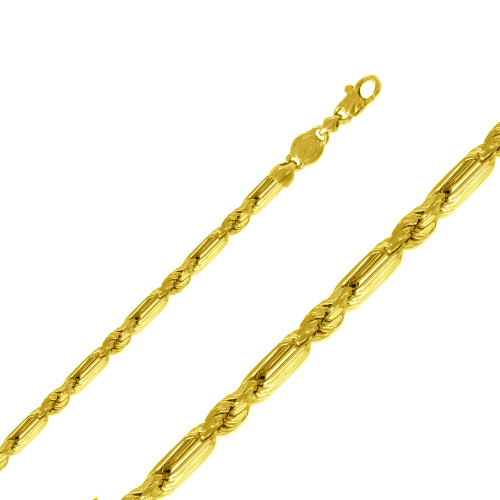 14k Gold 4mm Yellow Gold Milano Rope Chain Necklace 20 Inches