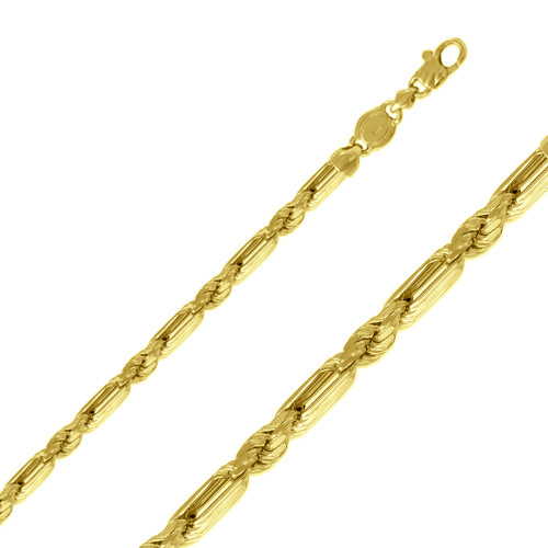 14k Gold 5mm Yellow Gold Milano Rope Chain Necklace 20 Inches