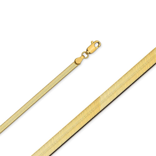 10k  Yellow Gold 5mm Herringbone Chain Bracelet 7 Inches