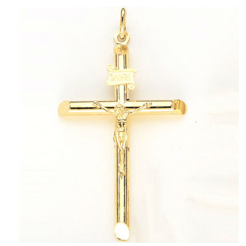 10k Gold Hollow Crucifix Pendant 19mm W X 27mm tall