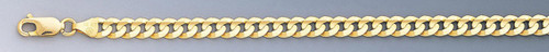 14k Gold 6mm Flat Curb Bracelet 7 1/2 In