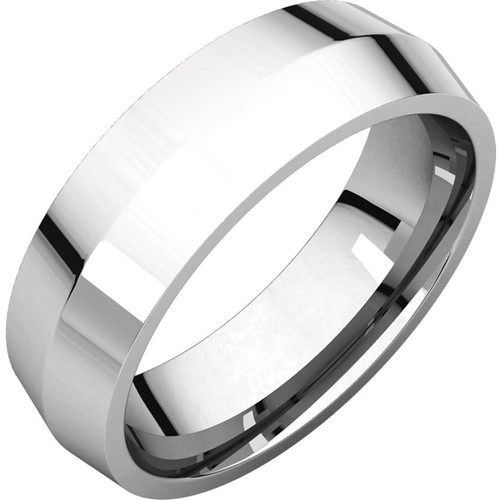 14kt White 6mm Knife Edge Comfort Fit Wedding Band